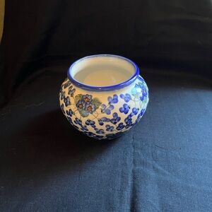 Floral Blue and White Vase